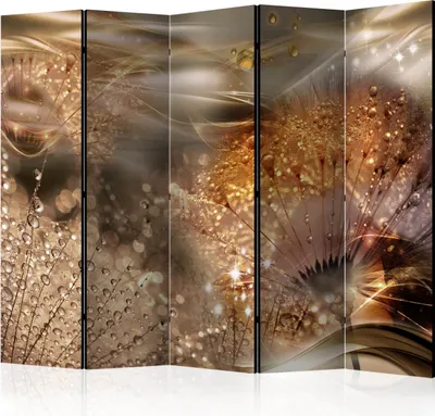 Produktbild von 5-teiliger Einseitiger Vlies Paravent - Dandelions' World II 225x172 cm Blumen b-A-0377-z-c