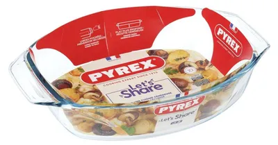 Produktbild von Pyrex 411B000, Auflaufform, Oval, Glas, Transparent, -40 - 300 °C, Frankreich