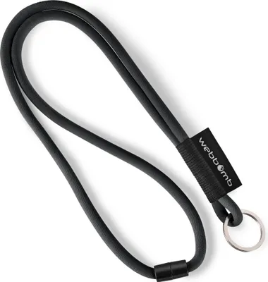 Produktbild von webbomb® Tubular Lanyard rund Schwarz Schlüsselband weich lang mit Schlüsselring Schlüsselanhänger security Umhängeband Keychain für Ausweis Schlüssel