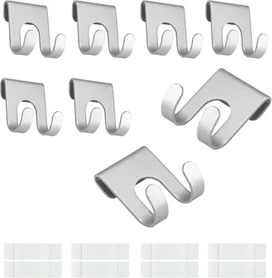 Imagen del producto de Soportes para toallas de acero inoxidable y aluminio, juego de 8 unidades, resistentes a la corrosión, ideales para baños y cocinas