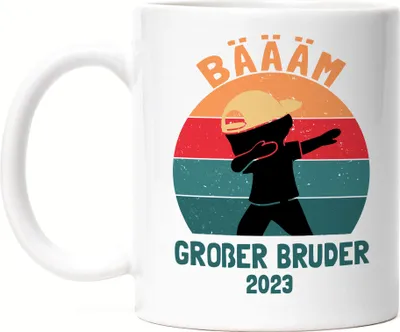 Produktbild von Bäääm! Großer Bruder 2023 Tasse Geschenk Ankündigung Dab Geburt Babynews