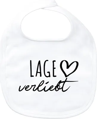 Produktbild von Huuraa Baby Lätzchen Lage verliebt White Klettverschluss Baumwolle Latz Geschenkidee