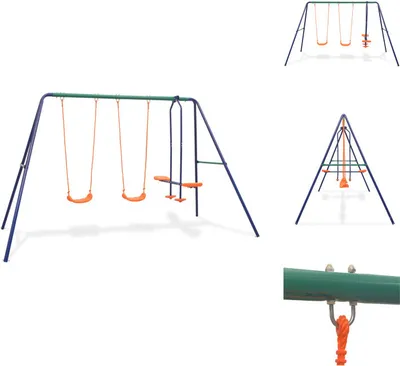 Produktbild von vidaXL Schaukelset mit 4 Sitzen Orange -  Schaukeln & Spieltürme