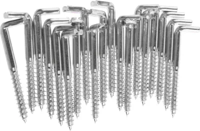 Produktbild von 20 Stück 7-förmiger rechtwinkliger Haken mit Schlitzschraube (5,8 * 65 mm)