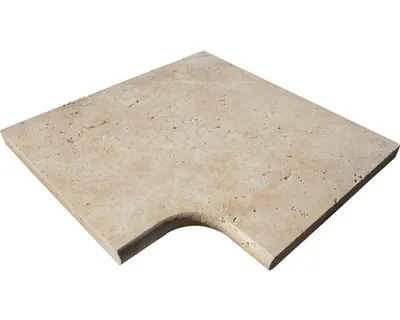Produktbild von FLAIRSTONE Poolumrandung Beckenrandstein Roma Eckstück 90° beige innen gerundet 48x35 / 48x35 cm x 3 cm
