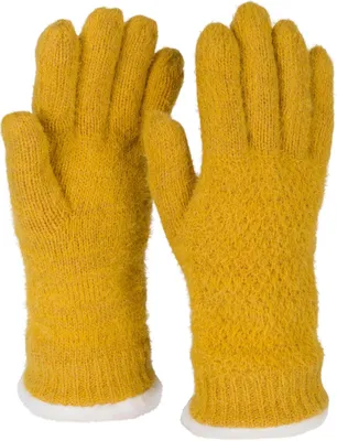 Produktbild von styleBREAKER Damen warme Winter Handschuhe mit Reiskorn Muster und Fleece, Thermo Strickhandschuhe, Fingerhandschuhe 09010040