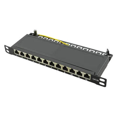 Obrázek produktu pro LogiLink NP0066, 10 Gigabit Ethernet, RJ-45, Cat6a, Černá, Kov, Instalace do racku