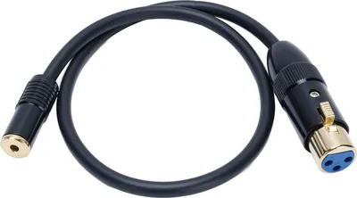 Obrázok produktu pre Stereo kábel XLR na 3,5 mm, 1,6 stopy, samica, 1/8 palca, vyvážený zvukový adaptér pre reproduktory, počítač, telefón