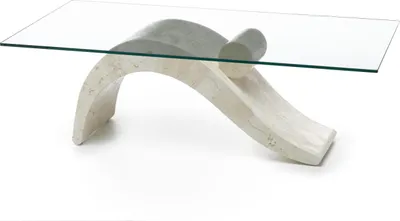 Produktbild von Taube - Couchtisch (120 x 70 x 40 - Transparent) aus beigem gehärtetem Glas
