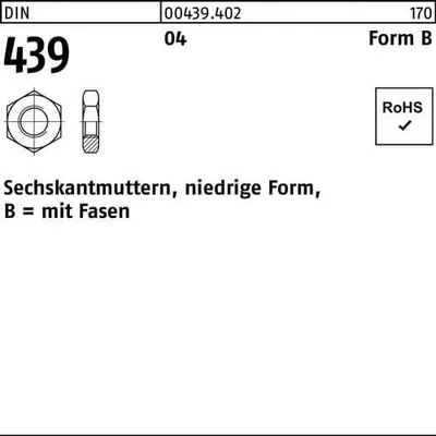 Produktbild von Reyher  Sechskantmuttern DIN 439 04 BM 30 (25 Stück)