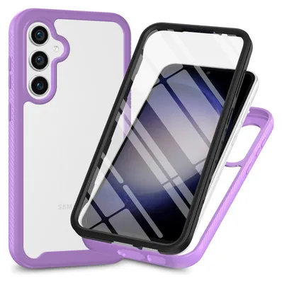 Immagine prodotto di Custodia per Samsung Galaxy S24 con protezione dello schermo incorporata Custodia protettiva a 360° Purple