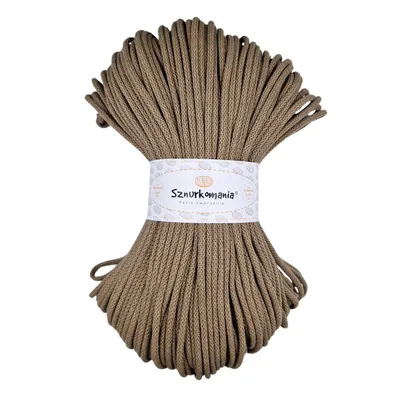 Zdjęcie produktu dla Pleciony sznurek bawełniany z rdzeniem 5mm 100m, przędza makrama, sznurek makrama, sznurek szydełkowy, sznurek makrama, przędza naturalna, sznurek 5mm
