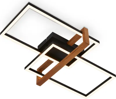 Produktbild von LED ceiling light, black, with wood, LED/33W