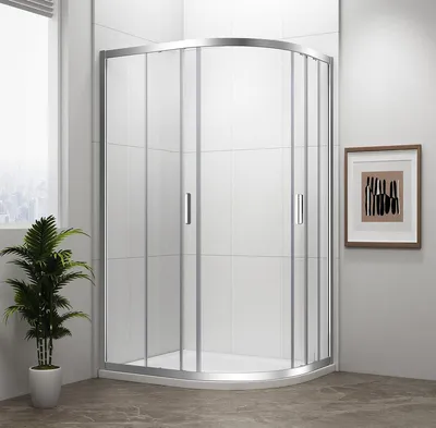 Produktbild von Polysan EASY Duschabtrennung Viertelkreis 900x800mm, L/R, Klarglas