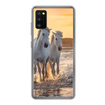 Produktbild von MuchoWow® Handyhülle Schutzhülle Hülle für Samsung Galaxy A41 Pferde - Wasser - Strand - Tiere Silikon Softcase Handy Hülle - Mobiltelefon