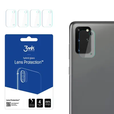 Produktbild von 3mk Hybridglas Lens Protection für Samsung Galaxy S20 Plus 5G Kamera Objektiv Kameralinse 0,16mm 6H (4 Stück)