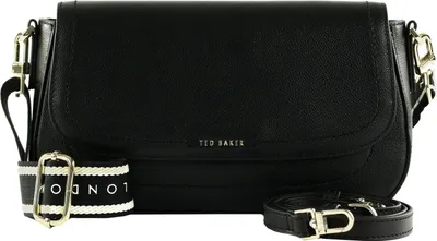 Produktbild von Ted Baker Leder Umhängetasche Louiize Webbing Leather Flapover Crossbody Bag Black schwarz