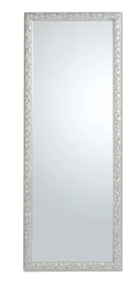 Image de MO.WA Miroir Miroir mural Moderne Argent Miroir corps entier 55x145 Cadre en bois classique Chambre à coucher Entrée Miroir de vestiaire Miroir d'habillage W