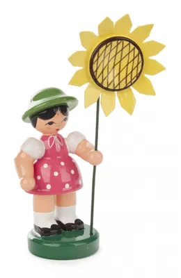 Obrázek produktu pro Velikonoční a jarní květinová dívka růžová/zelená, květina žlutá ŠxVxH 25x90x25mm NOVINKA