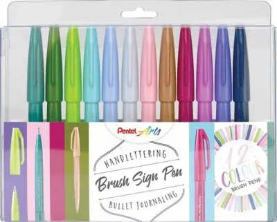 Obrázek produktu pro Pentel SES15C-12 12 Pentel Pastel SES15C-12 Brush-Pen-Set farbsortiert