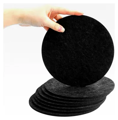 Produktbild von Filzuntersetzer für Töpfe, Gläser, Vasen und Schüsseln, rutschfest, hitzebeständig, robuster Tischschutz, 8 Stück, rund, 20 cm, Dunkelgrau