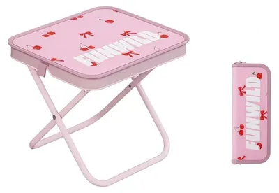 Image de Chaise portable, structure en acier au carbone, design compact, couleur rose