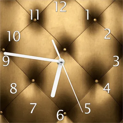 Produktbild von Wallario Design Wanduhr Goldene Ledertür aus Echtglas, Größe 20 x 20 cm