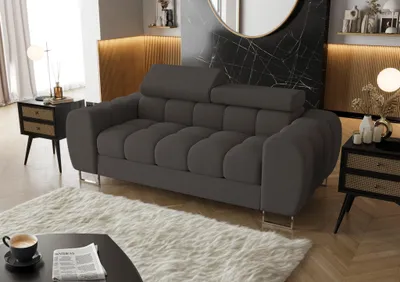 Produktbild von Sofa Designersofa BASTIEN 2-Sitzer in Stoff Gemma Dunkelgrau