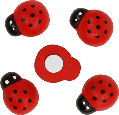 Produktbild von Deko Marienkäfer Klebepunkte Rot Holz 72 Stück 2,5cm