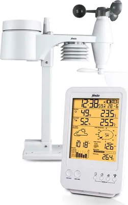 Zdjęcie produktu dla Alecto WS-4800, Biały, Wilgotnościomierz wewnętrzny, Termometr wewnętrzny, Barometr zewnętrzny, Odkryty higrometr,..., Wilgotnościomierz, Termometr, F, °C, 100 m, 868 MHz