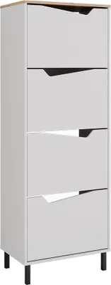 Produktbild von Schuhkipper Vicco Marelle Weiß/Artisan 60 x 167.4 cm mit 4 Fächern, Model 57865