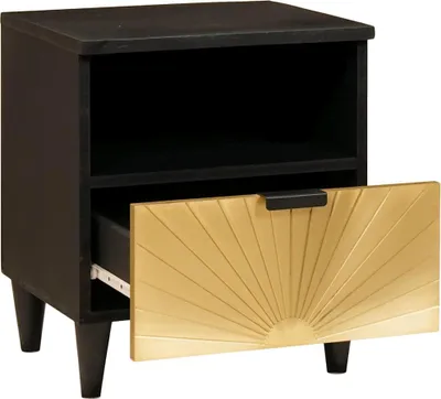 Immagine prodotto di Comodino vidaXL nero e oro 40 x 33 x 46 cm in MDF