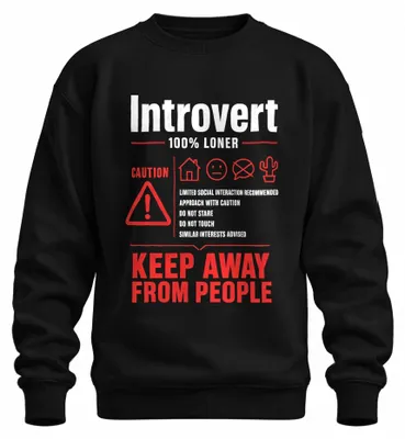 Produktbild von Introvert Keep Away From People 100% Statement Sarkasmus Sweatshirt Pullover, Schwarz, XL