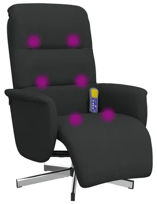 Produktbild von vidaXL Massagesessel mit Fußteil Schwarz Stoff