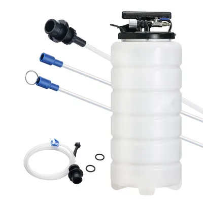 Productafbeelding van Oliezuigpomp 15L - Handmatige pneumatische oliezuiger - 0,4–0,8 MPa - Olieverversingspomp, auto-zuigpomp - Handpomp voor vloeistoffen - Geschikt voor het afzuigen van motorolie, transmissieolie en remvloeistof.