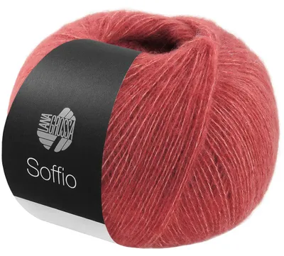 Produktbild von Lana Grossa SOFFIO 25 g flauschiges Lace-Garn aus Wolle mit Kaschmiranteil 215m Farbe 044 - Indischrot