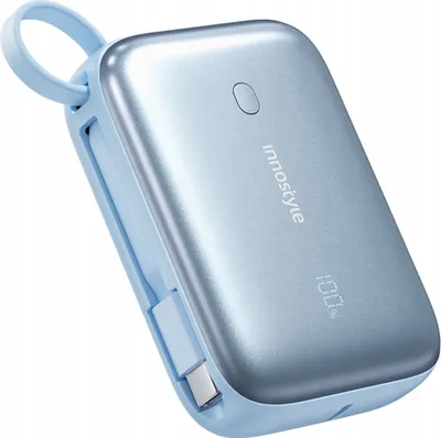 Produktbild von Innostyle PowerGo Mini Powerbank 10000mAh 3x USB USB-C 22,5W s USB-C Kabelem Modrý
