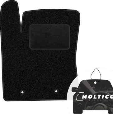 Produktbild von moto-MOLTICO Fahrer Fußmatte Auto Velours Fahrerseite Autoteppiche Schwarz Fahrermatte 1-teilig passend für Hyundai i10 II 2013-2019