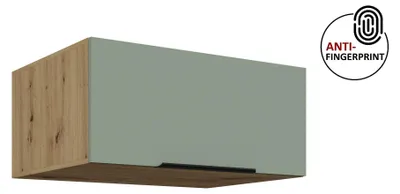 Produktbild von Küchen Aufsatzschrank 80 cm ARIA Aquamarin ultra matt + Eiche Artisan matt, hochwertige Fronten mit Anti Fingerprint Beschichtung Küchenzeile Küchenblock