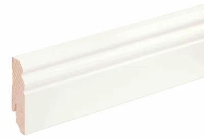 Produktbild von Sockelleiste L0073L1 Kiefernholz Weiß RAL9010 lackiert 18 x 70 x 2400 mm - Neuhofer