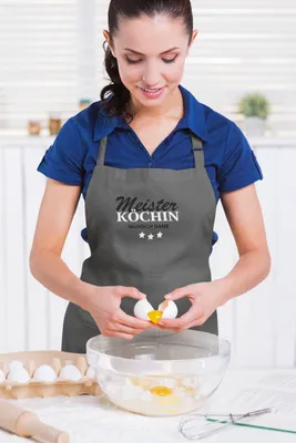 Produktbild von Kochschürze Küchenschürze Damen Meisterköchin personalisierte Schürze für Damen Dunkelgrau
