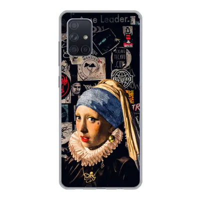 Produktbild von MuchoWow® Handyhülle Schutzhülle Hülle für Samsung Galaxy A51 5G Das Mädchen mit dem Perlenohrring - Tätowierung - Vermeer Silikon Softcase Handy Hülle - Abbildung