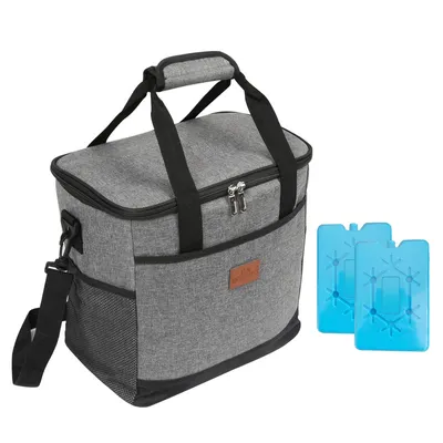 Immagine prodotto di Fiqops borsa frigo leggera e impermeabile con borsa frigo da picnic 15 litri, grigio
