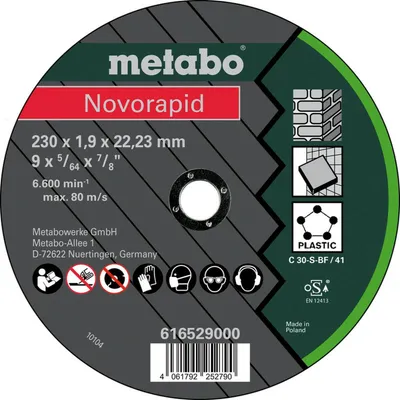 Image de Disque à tronçonner Metabo Novorapid 230 x 1,9 x 22,2, modèle universel droit, lot de 25 pièces