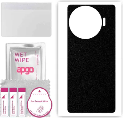 Produktbild von apgo Rückseite Schutzfolie, Skin, kompatibel mit Tecno Camon 30 Pro 5G, Hinten Displayschutzfolie aus Vinylfolie, kratzfest, einfache Montage - Mattschwarz