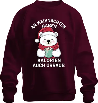 Zdjęcie produktu dla Calories Have Holiday Christmas Polar Bear Cocoa Sweet Gift Uni Bluza rozpinana, bordowy, XL