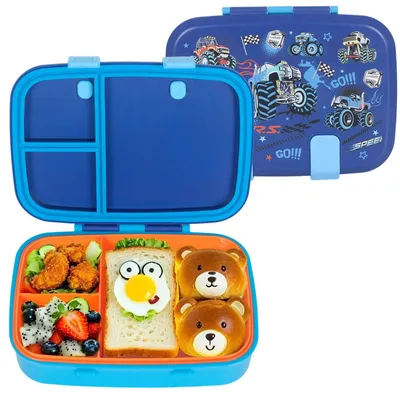 Immagine prodotto di Contenitore per il pranzo Bento per bambini, 800 ml, senza BPA e a prova di perdite, con 3 scomparti