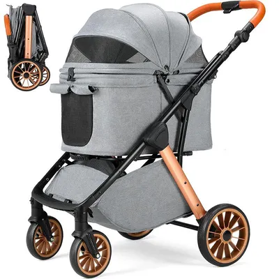 Zdjęcie produktu dla Składany wózek dla psów BNDC-307-1, do 25 kg, szary