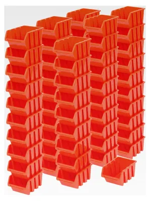 Produktbild von 50 Sichtlagerboxen Größe 1 - rotbraun (8 x 11,5 x 6 cm)