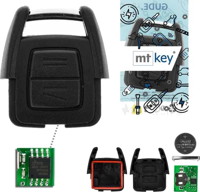 Produktbild von MT-KEY Funk Fernbedienung 434MHZ 2 Tasten Autoschlüssel kompatibel mit Opel Astra G Zafira A Omega B Sintra B Vectra B Funkschlüssel